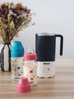 Biberon Verre Col Large 240Ml Crown Pink