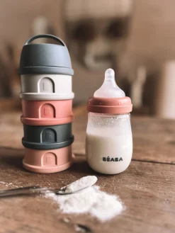 Boite Doseuse 4 Compartiments Mineral Grey /Pink