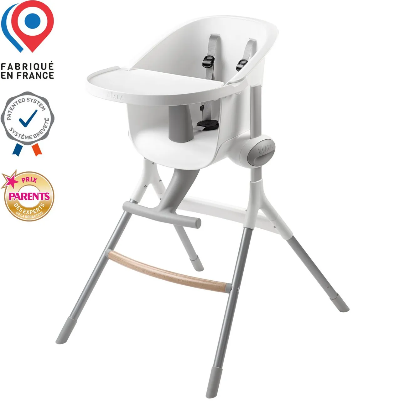 Chaise Haute Evolutive Up & Down White/Grey