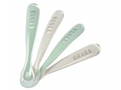 Lot 4 Cuilleres 1Er Age Silicone Velvet Grey / Sage Green