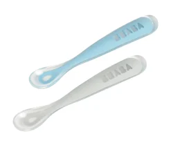 Lot 2 Cuilleres 1Er Age Silicone + Boite De Transport Grey/B