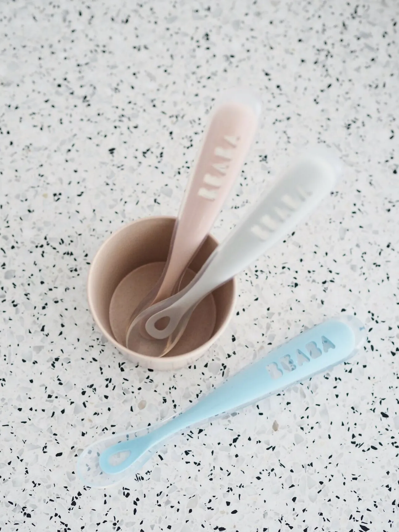 Lot 2 Cuilleres 1Er Age Silicone + Boite De Transport Grey/B