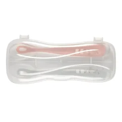 Lot 2 Cuilleres 1Er Age Silicone + Boite De Transport Grey/P