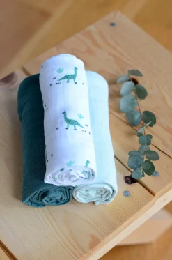 Lot De 3 Langes En Coton Jurassic