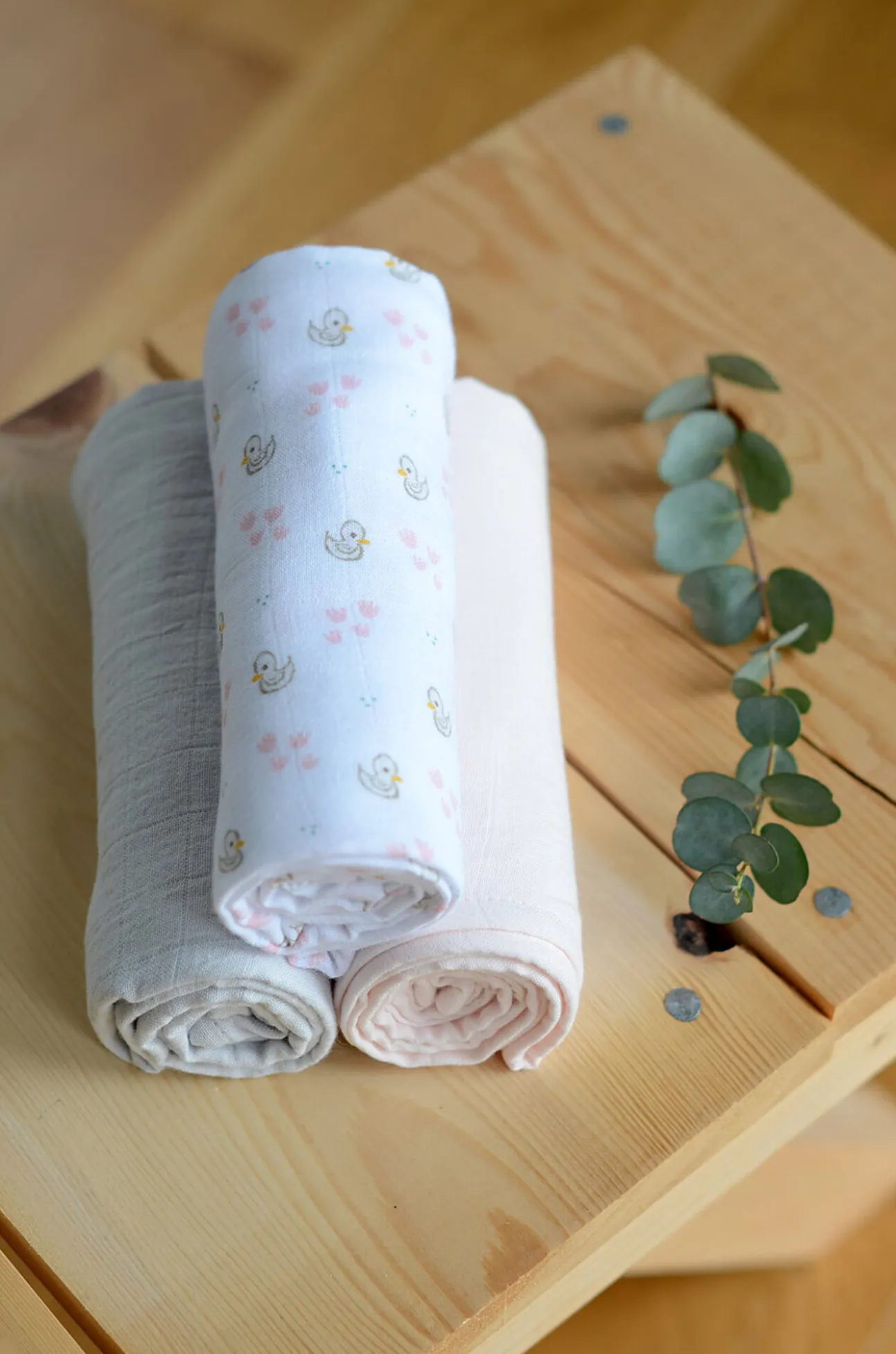 Lot De 3 Langes En Coton Swans