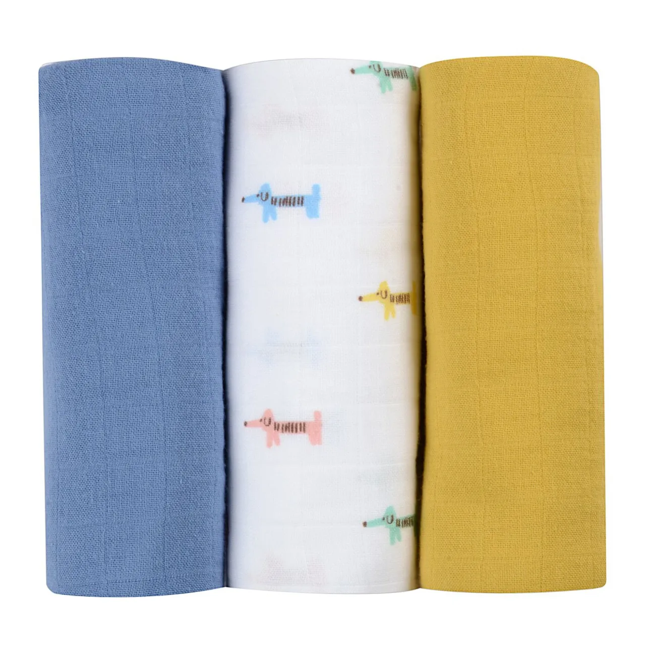 Lot De 3 Langes En Coton Teckel