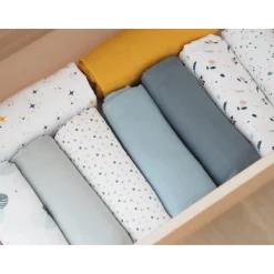 Lot De 2 Langes Xxl En Coton Baltic Blue/Points