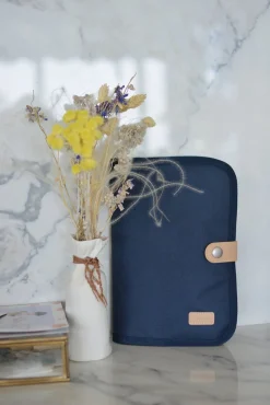 Protege Carnet De Sante Blue Marine