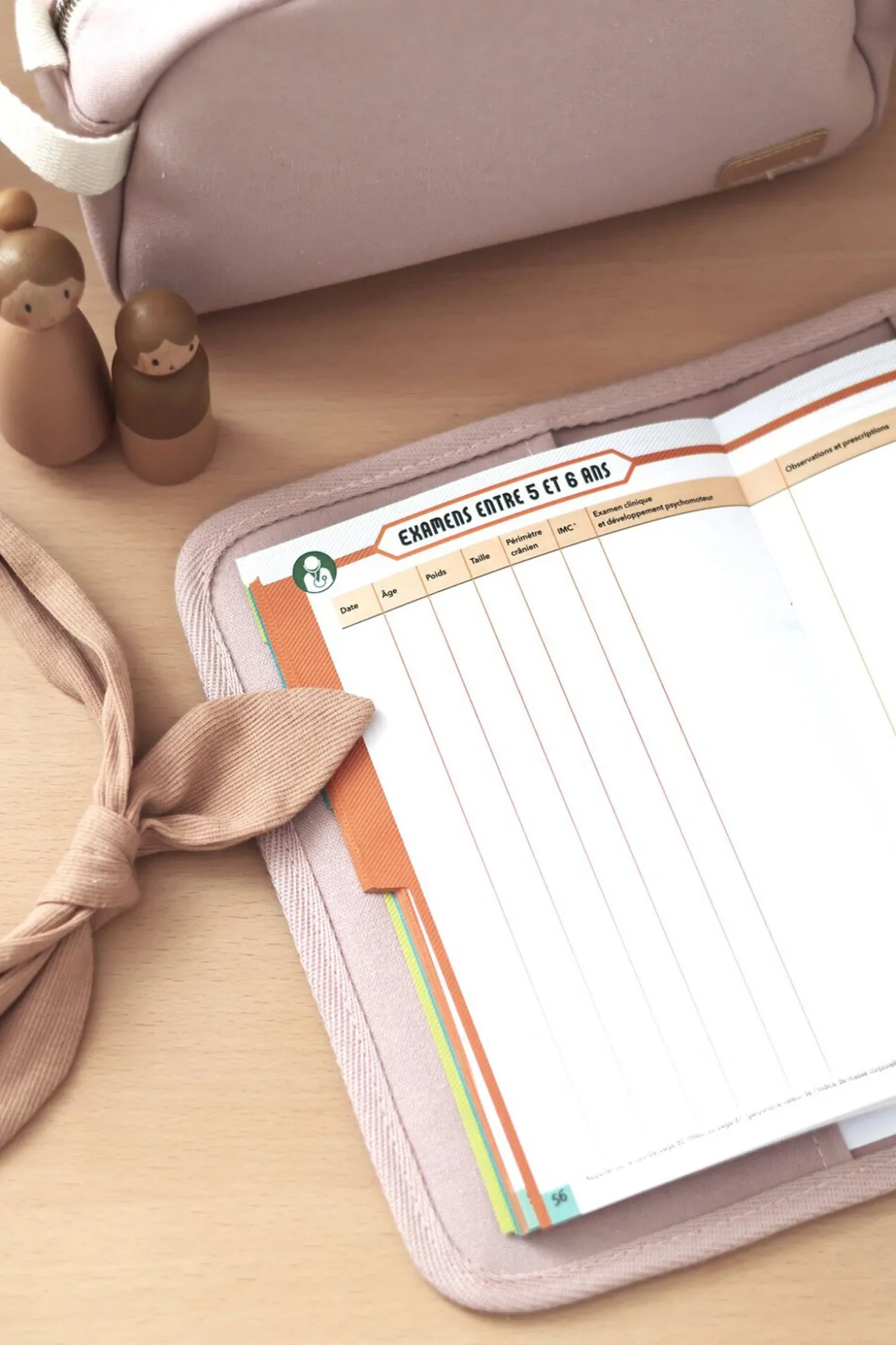 Protege Carnet De Sante Dusty Rose