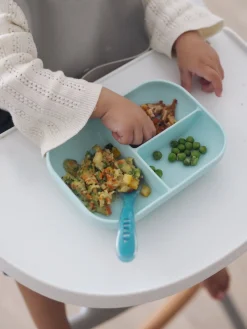 Set Repas Silicone Avec Ventouse Blue