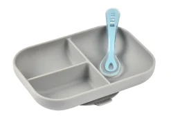 Set Repas Silicone Avec Ventouse Grey