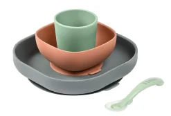 Set Vaisselle Silicone 4 Pieces Mineral